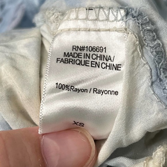 YFB NWT Young Fabulous & Broke Costa Maxi Dress XS Tie Dye Eyelet Lace - Picture 11 of 13